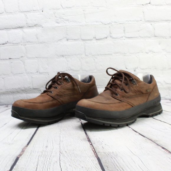 LL Bean Brown Leather Lace Up Vibram Sole Oxford Shoes Size 10 M - Picture 2 of 9